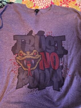 Gildan Purple Graphic Tee - "Trust No Buddy" Snake Design